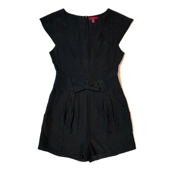 Ted Baker Grethun Square Neck Bow Romper Playsuit - Picture 5 of 13